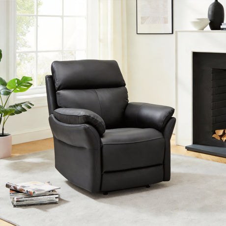 airsky top-grain leather recliner R1 black