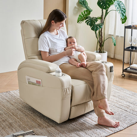 Swivel Rocking Recliner Nursing Breastfeeding Chair For Mom